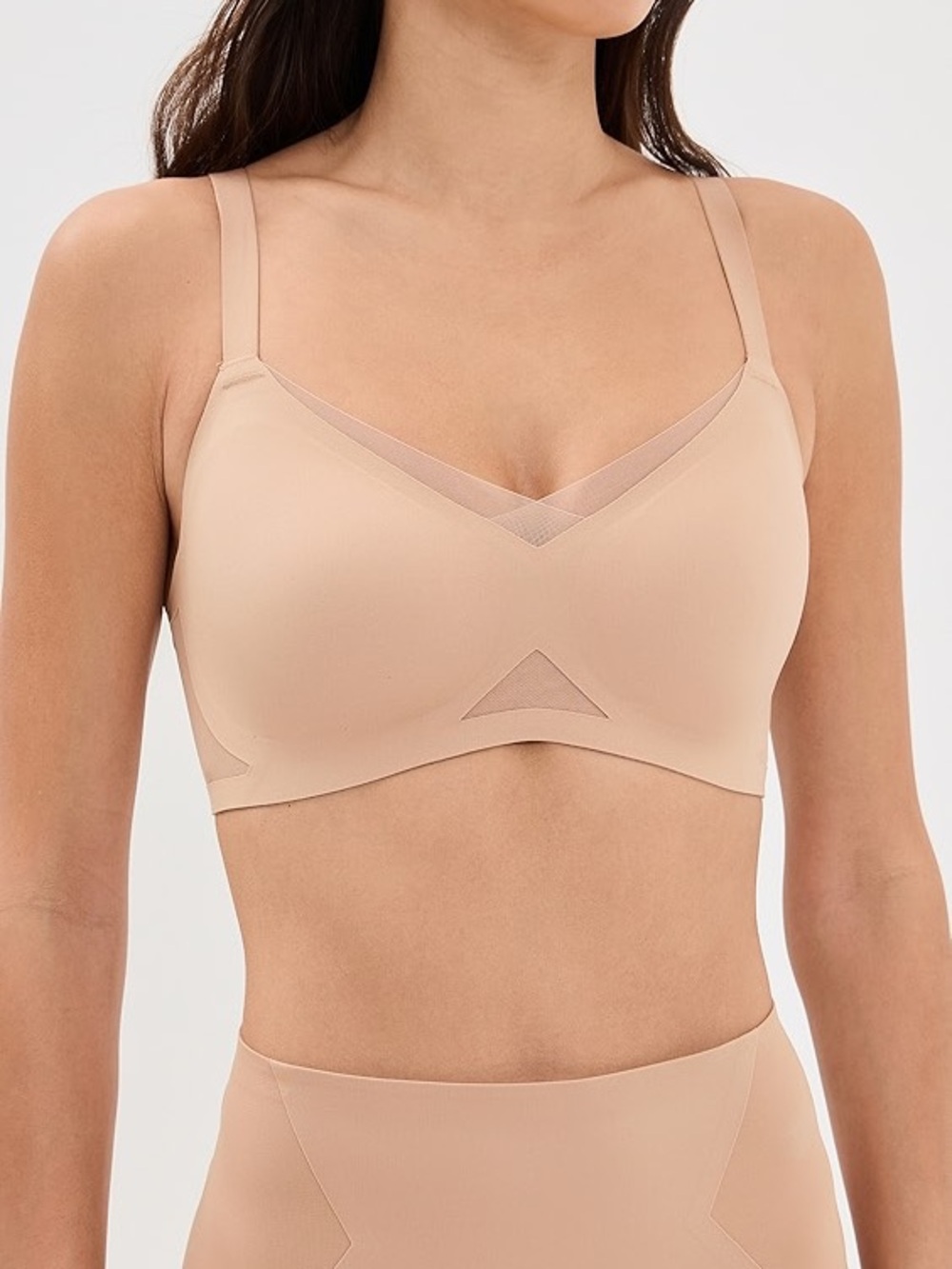 Honeylove Crossover Bra Sand Nude Tan Size 1X LIKE NEW Shapewear Wire Free Bra